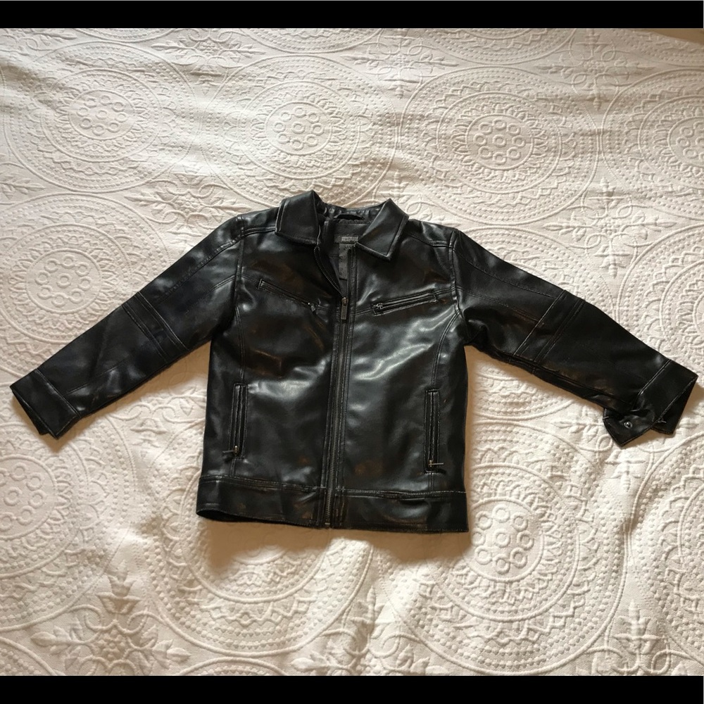 Moto jacket faux leather Kenneth cole boys size 6